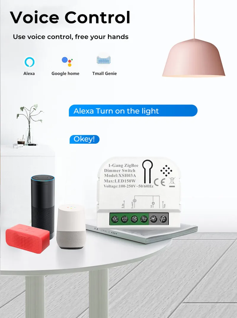 Smart Life Tuya Zigbee 1 Gang Dimmer Switch Module Wireless Light Remote Control Relay Support Alexa Google Yandex Alice