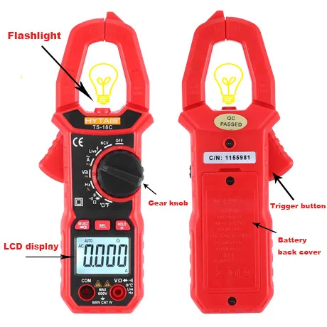 High Precision Standard Digital Clamp Meter AC Current AC/ DC Voltage Resistance Capacitance Frequency Tester Detection