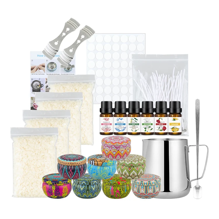 Scented Candles Complete Diy Scented Soy Wax Candles Making Kit Supplies In Tins With Essential Oil