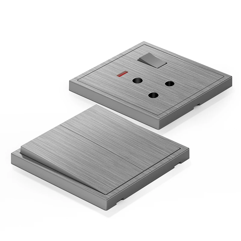 S1.4 Manufacturer wholesale Grey brushed 1gang wall switch electrical wifi best sockets and switches