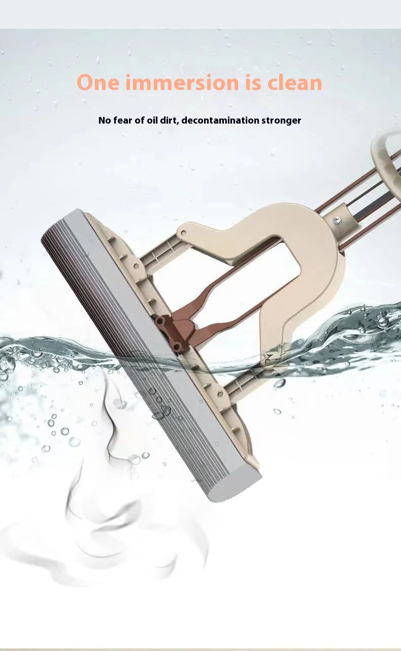 Floor cleaner mops cleaning floor self squeeze mop sponges squeegee extendable telescopic long handle