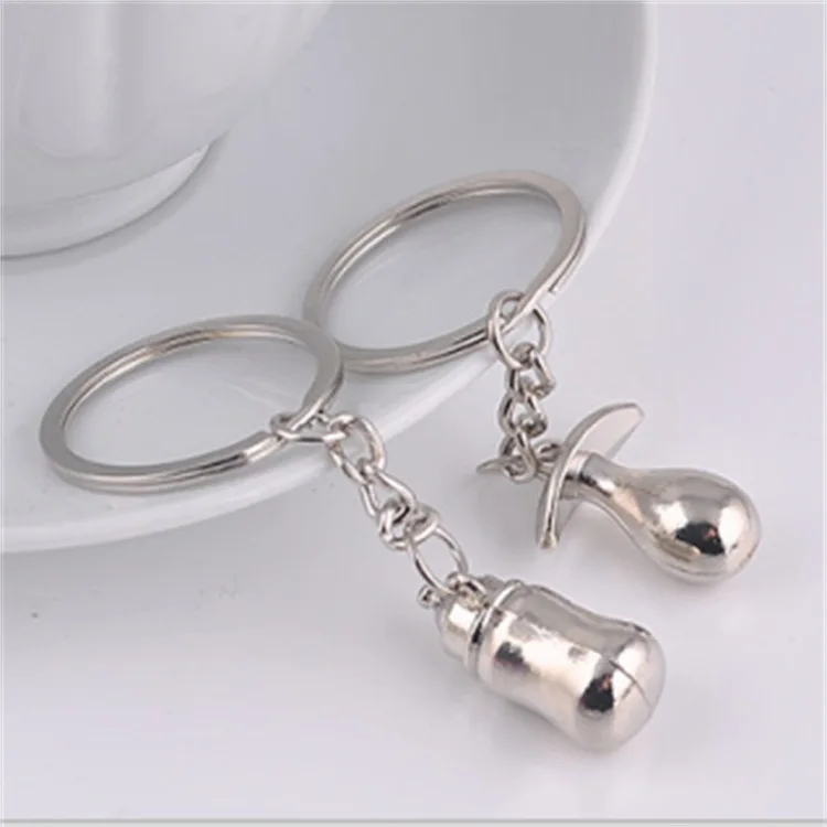 Baby Souvenirs Bottle Nipple Keychain Wedding Gifts for Guests Baby Baptism Party Favors Present Valentines Day Gift