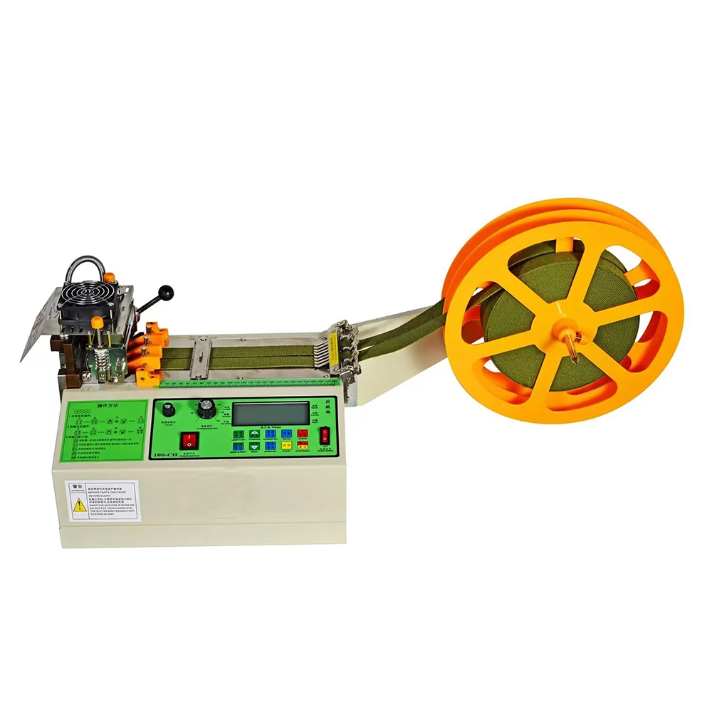 DT-107N small Computer tape cutter hot&cold textiles  webbing cutting machine fabric automatic elastic cutting machine