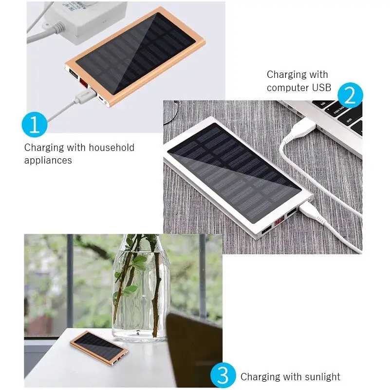 Popular Discount waterproof solar power bank 10000mah 20000mah dual power bank metal power case