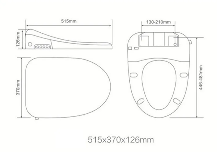 E2101 Duroplast Cover Remote Control Smart Toilet Bidet Automatic Toilet