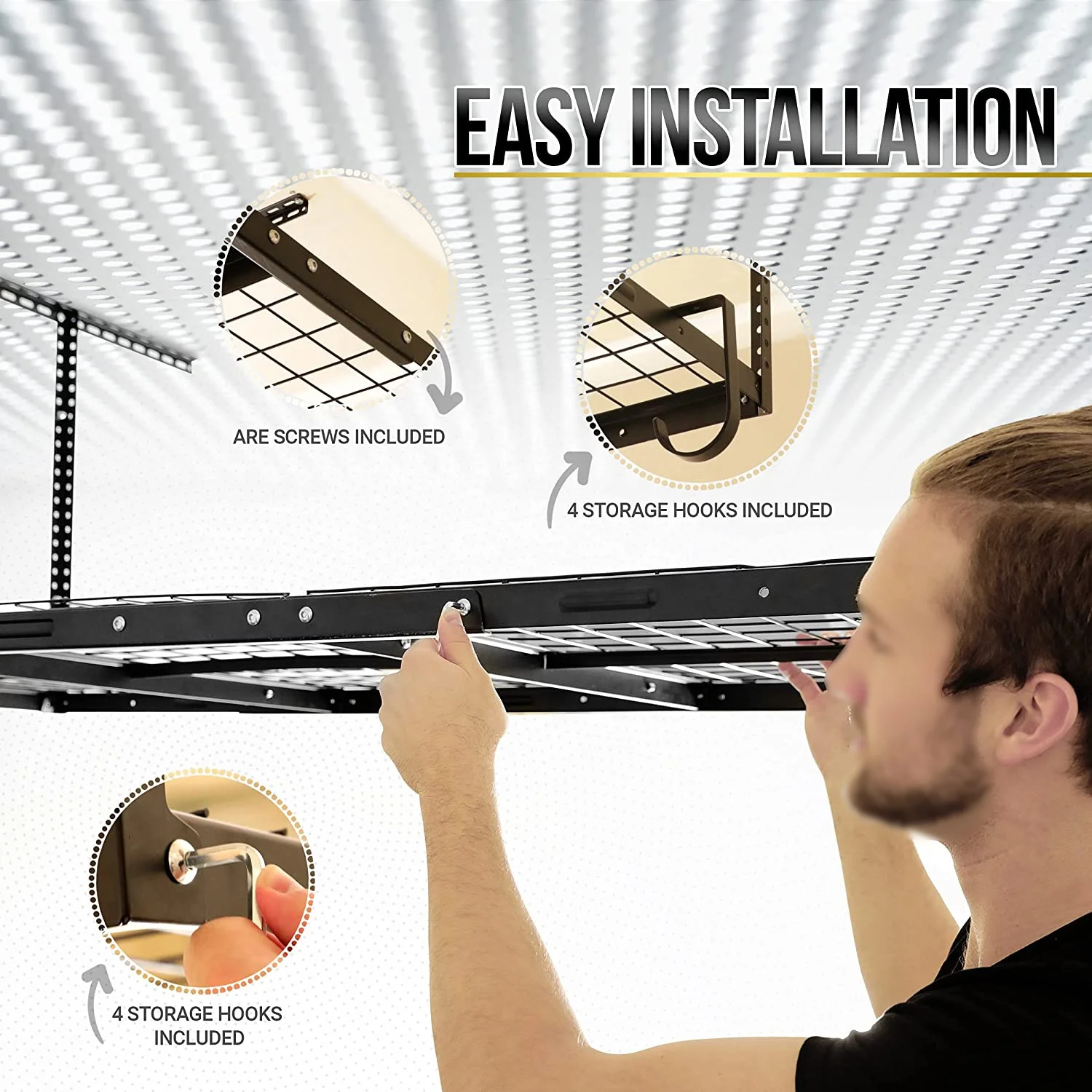 Metal Utility Industrial Storage Overhead Hanging Rack Mounting Wall Mounted Shelves Racking System Roof Ceiling Shelf