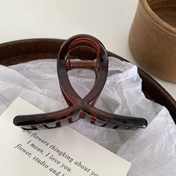 GIRLIZE Wholesale Fashion 8cm Color Hollow Geometric Crossed Wave Big Plastic Acrylic Women Hair Claw Clip For Thick Hair