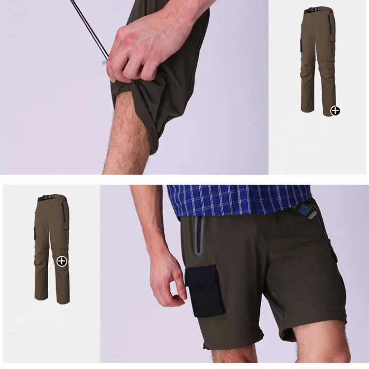 
Wholesale Outdoor Lightweight Hiking Pants Mens Detachable Hiking Pants Waterproof With Belt 