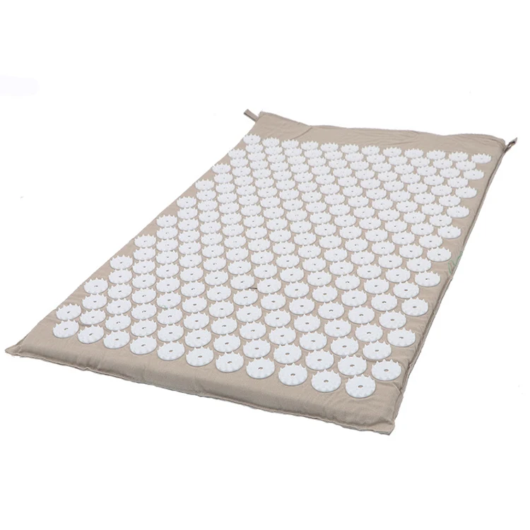 Natural linen Yoga Yantra Foot Shakti Lotus Plastic Spikes Massage Acupressure mat