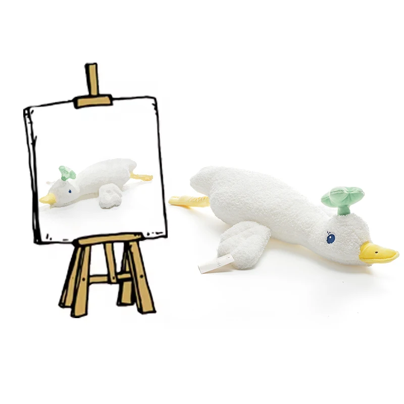 Cute White Goose Plush Toys Kawaii Huge Duck Throw Pillow Sleep Cushion Stuffed Animal Toys