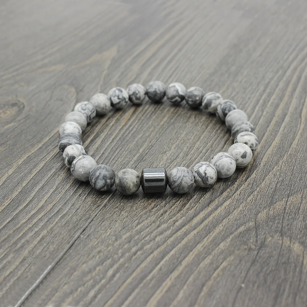 Health Care Magnetic Therapy Hematite Beads Bracelet Natural Tiger Eye Howlite Lave Stone Bracelet