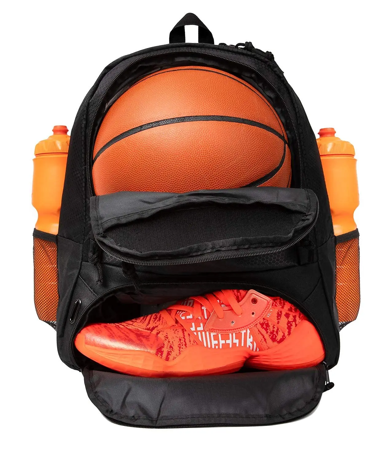Custom 900D Polyester Waterproof Football Soccer Basketball Backpack with Ball and Shoe Compartment