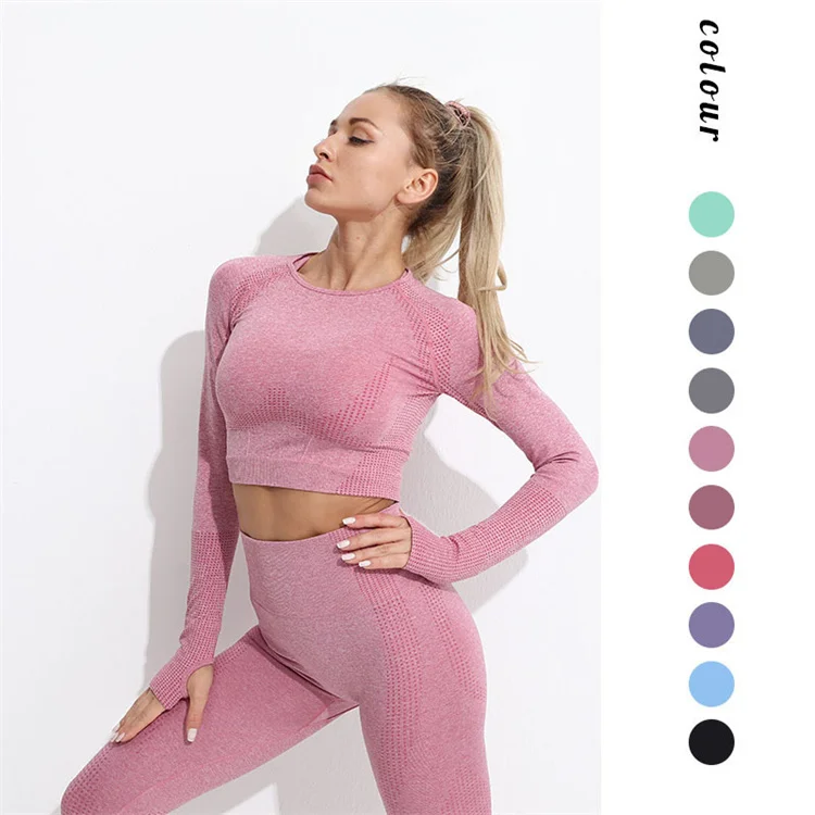 New Design Fitness Breathable Sweat-wicking Polyester Fitness Yoga Wear Yoga Legging Set Semless Yoga Set