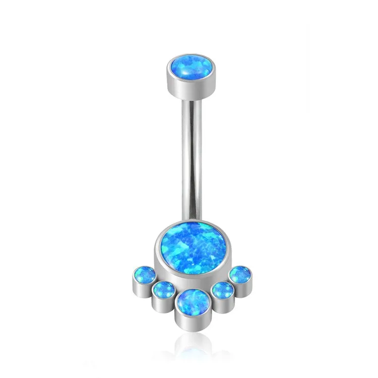 Fashion Astm F136 Titanium Internally Threaded Cz Stone Belly Button Rings Navel Piercing