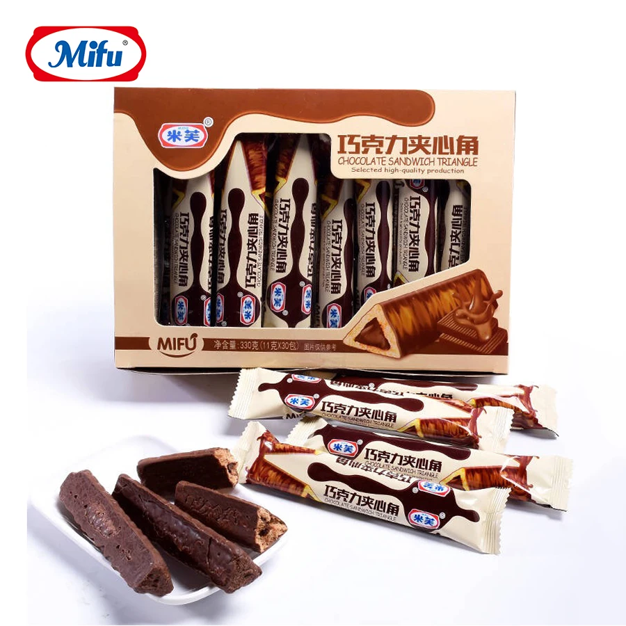 11g  x  30pcs Chocolate OEM Packing Biscuit Chocolates Flavor biscuit bar chocolates for party