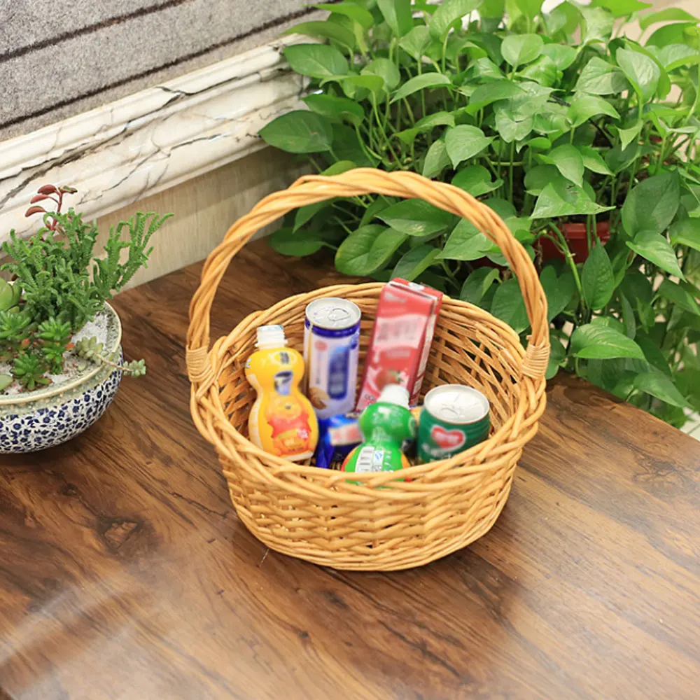 New Design Handmade Nature Rattan Picnic Basket Love Gift Custom Folk Technology Art Style Time Packing Suit Holiday Pcs Color