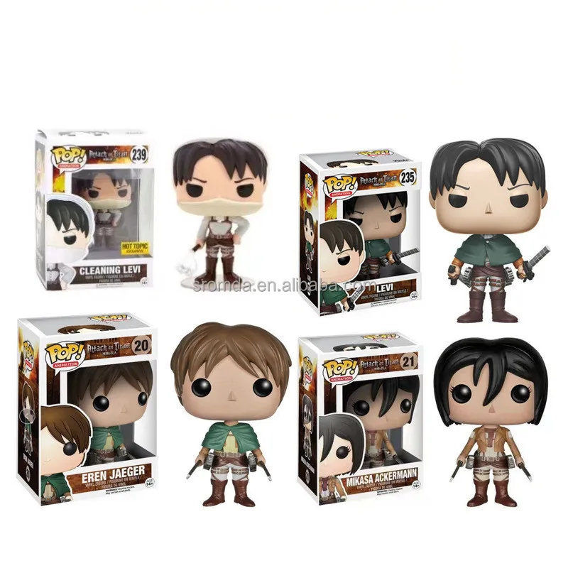 High Quality Vinyl Figure Attack On Titan Action Figure PVC Levi Eren Mikasa POP Collection Toys