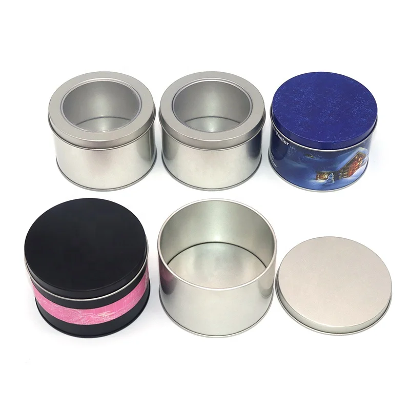XPD Small Round Silver Black Food Grade Cosmetic Cream Metal Aluminum Tin Box For Mini Gift Traveling Tea