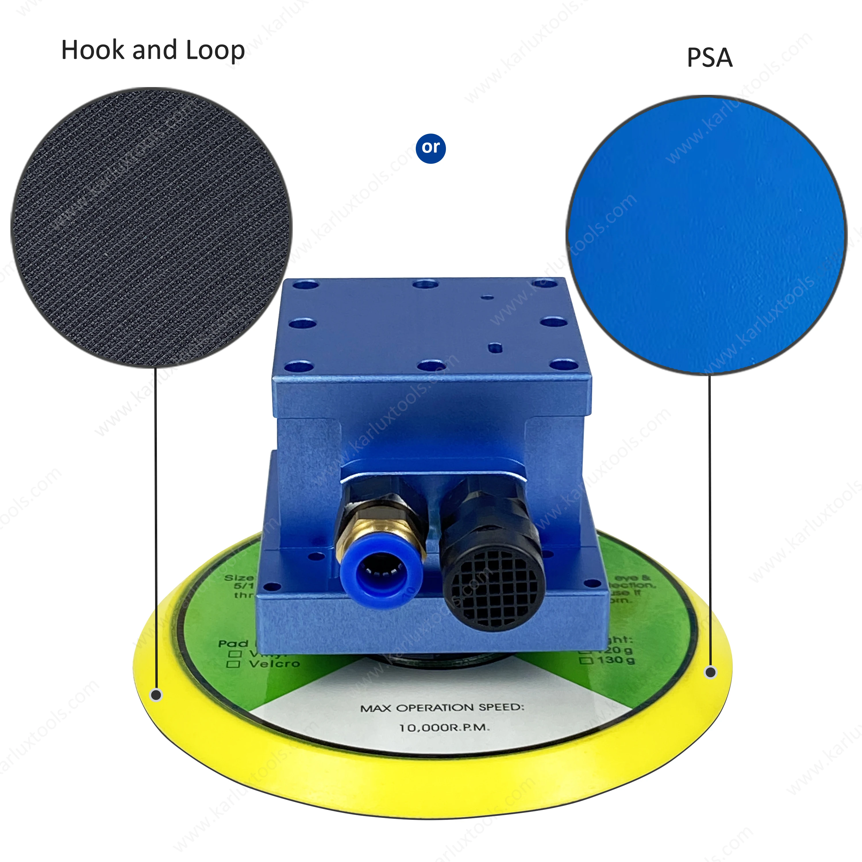 GARSURE 6Inch 150Mm 12,000Rpm Non Vacuum Orbit 5mm Automatic Robot Arm Manipulator Pneumatic Air Sander