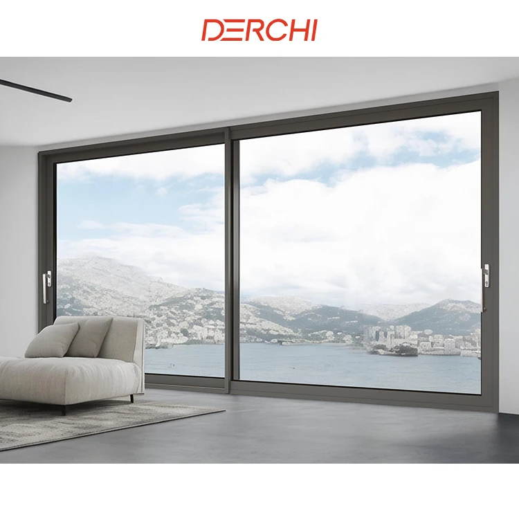 DERCHI NFRC AS2047 Florida Approved Large Patio Doors Modern Hurricane Impact Glass Triple Double Glazed Lift And Sliding Door