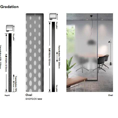 Center and single gradation decorative glass film 3M  FASARA Glass Finishes film