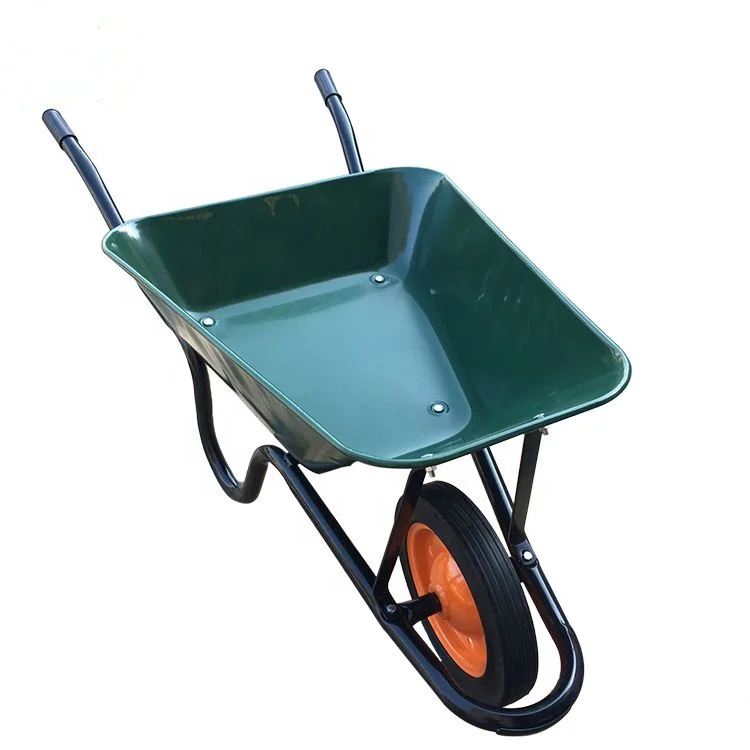 WB3800 75L Capacity Garden Wheel Barrow Wheelbarrow with Solid Wheel Kenya Metal OEM Customized Africa CBF Support Tray South