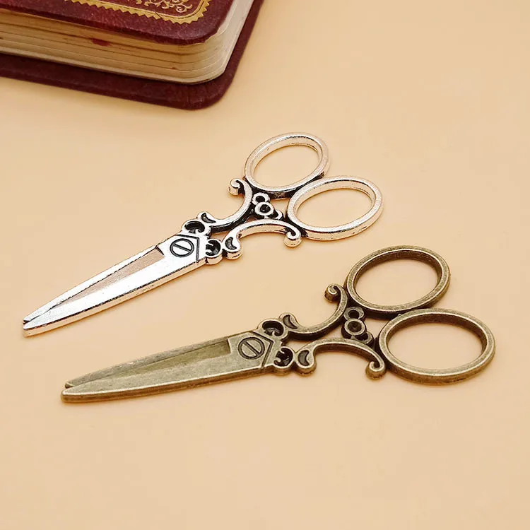 Antique Silver tone/Antique Bronze Hollow Scissors Pendant Charm/Finding  Bracelet Necklace Charm  DIY Accessory Jewelry Making