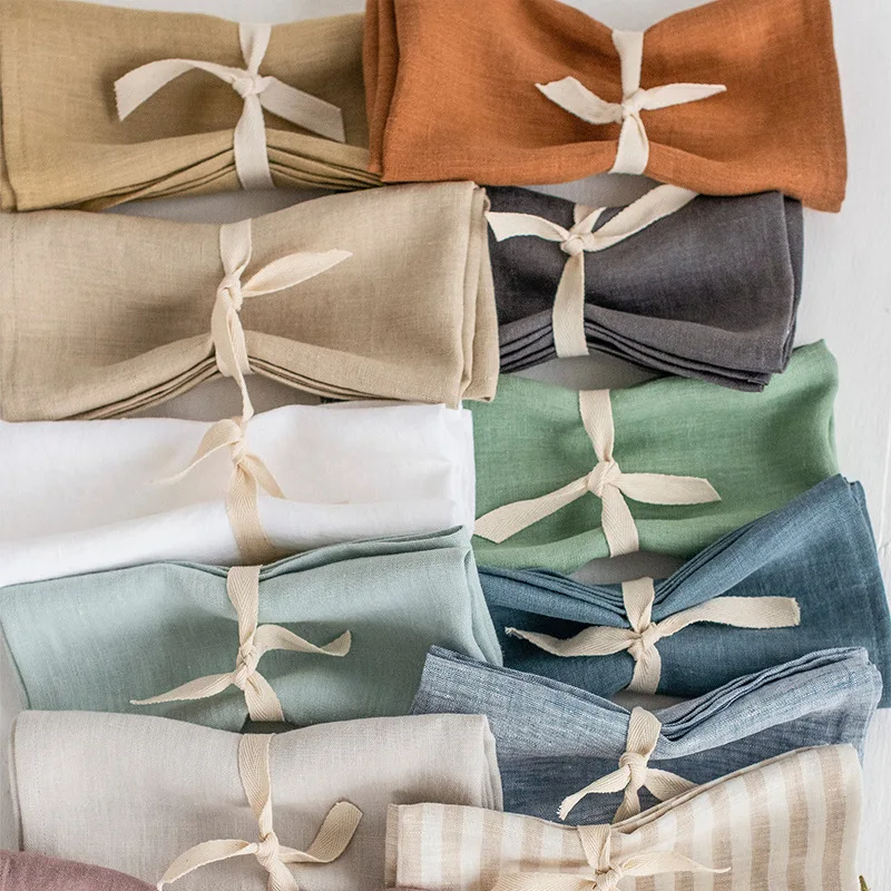 Оптовая продажа, дешевая льняная салфетка hemstitch на заказ для вечеринки, ужина, коктейля, свадьбы, французская скатерть
