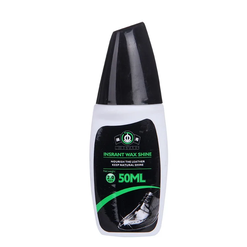 Factory wholesale 50ML bottle liquid shoe polish leather black brown colorless cleaning and maintenance solution