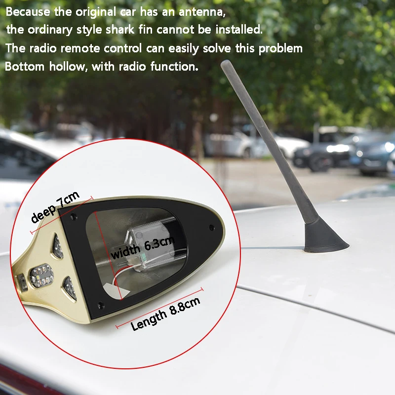 Car LED Warning Light GPS Antenna hf/vhf Radio Wireless Signal Universal cb/gsm Digital aerial Strobe Light Shark Fin Antenna