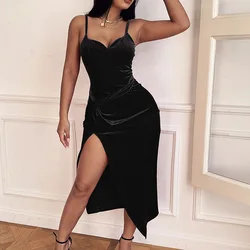 D4784 Private Label Velvet Alibaba Gowns For Women Evening Dresses With Split