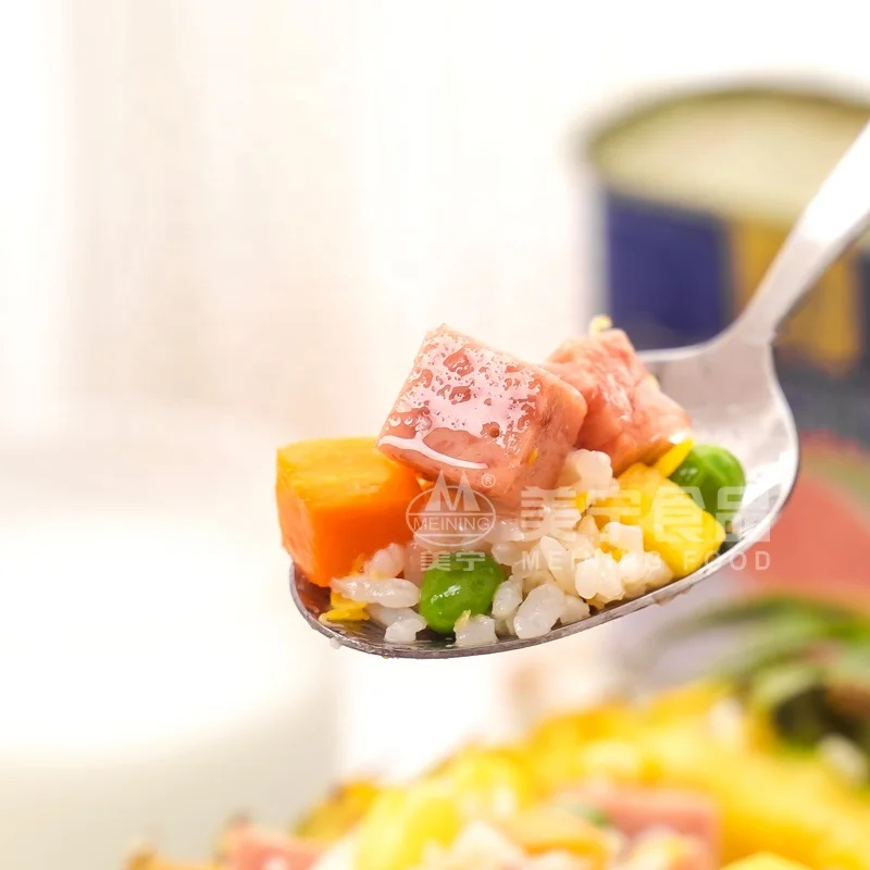 Ready to Export Most Popular Pork Luncheon Meat Canned pork Canned meat  packed in 198g