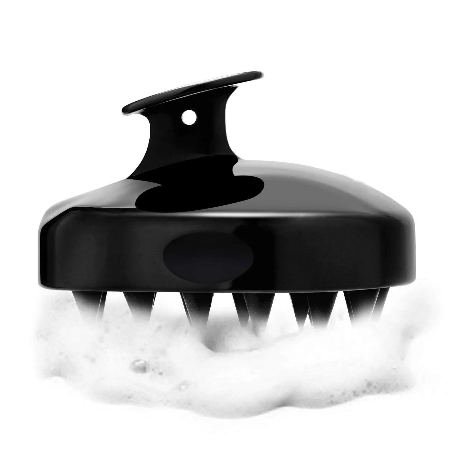 Amazon black silicone bristles exfoliate and remove dandruff shampoo brush washing shampoo tool hair care scalp massager