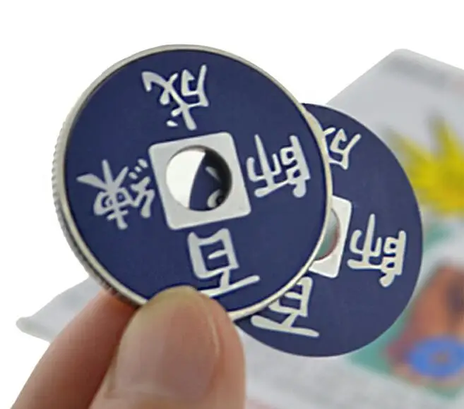 Chinese Coin Magic Tricks Color Change 3 Colors Coins Change Magic Close Up Illusion Gimmick Props With Magnetic Ring