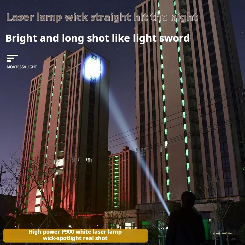 High Brightness LED Power Display Flashlight Multi-Level Dimming & Zoom Waterproof Charging Strong Household Light