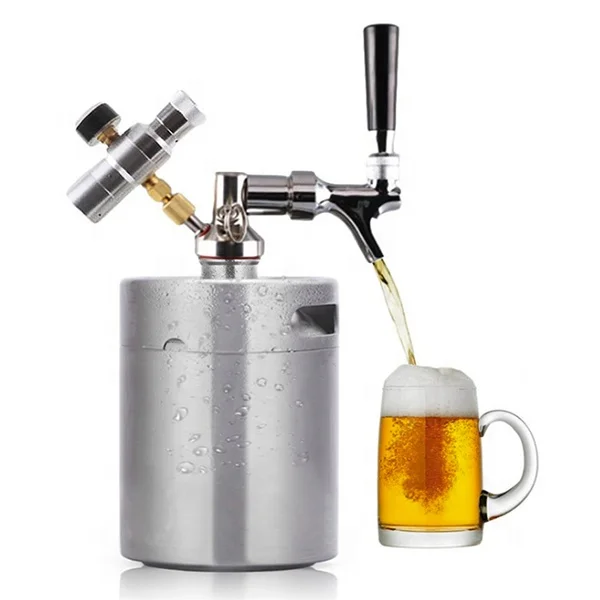 Beer Mini Kegs 128 OZ for Craft beer Dispenser CO2 regulator with beer faucet taps