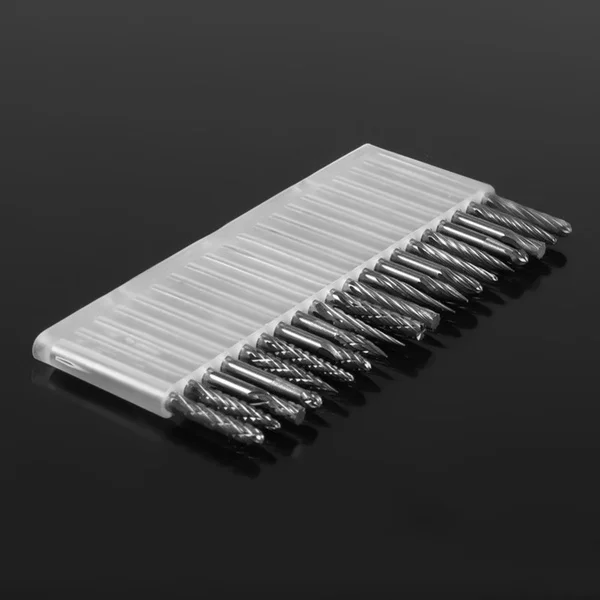 
20pcs 3mm Shank Tungsten Steel Solid Carbide Drilling Carving Rotary Files Diamond Burrs Dremel Tool 