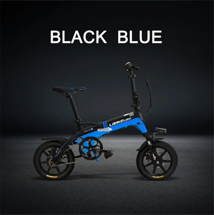 
LANKELEISI A6 14-inch portable folding electric bicycle 36v400w8.7ah lithium battery, level 5 electric moped 