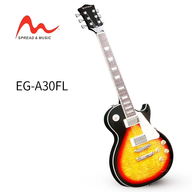 Wholesale OEM custom brand LP style electric guitar 6 strings guitar flamed maple top guitar manufacturer stringed instrument