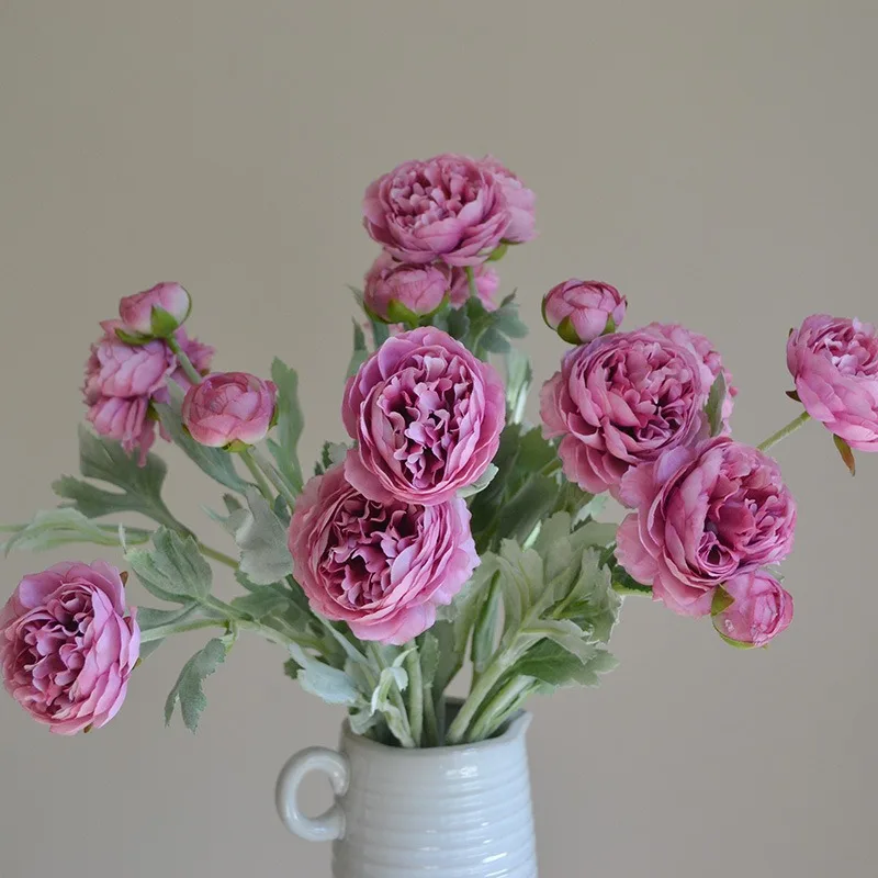 High Quality Real Touch Artificial Peony Bouquet Bundle for Christmas Wedding Decoration