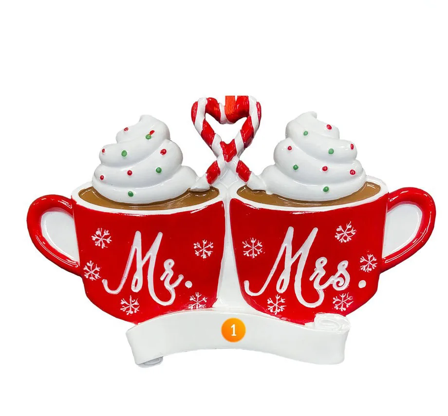 Mr and Mrs Hot Cocoa Personalized Christmas Ornament First Christmas Married Ornament  Newly Married Couple Ornament
