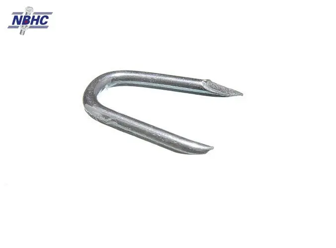 NBHC003NA Factory Manufacture Fence Staples U-shaped Nail Smooth Barbed Shank Galvanized Polishing U Type Nail