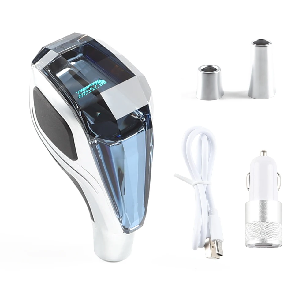 Customizable LOGO The new first universal car crystal shift head LED modified light advanced shift knob