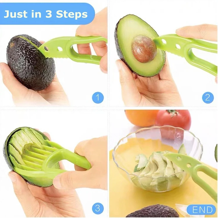 3 In 1 Avocados Peeler Kiwi Berry Cutter Vegetable Slicer Fruit Separator Help Gadgets Kitchen Tools