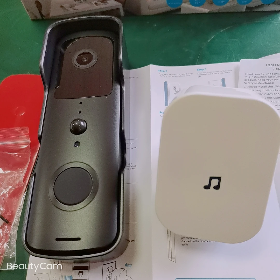 Tuya smart pir motion sensor 2-way audio wireless video doorbell 1080 free cloud Storage wifi visual ring door bell camera