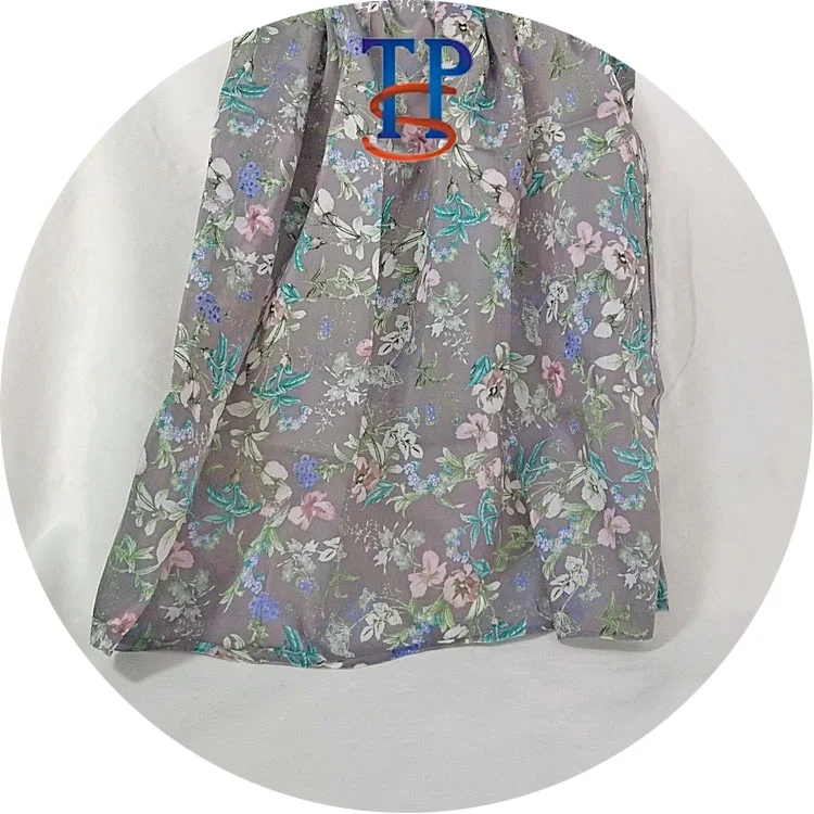 
Customizable broken flowers printed silk cotton fabric 