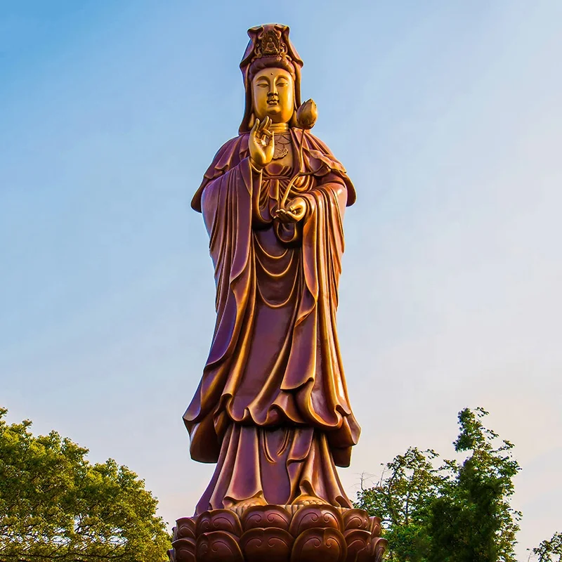 Religious Life Size Bronze Kwan Yin Sculpture