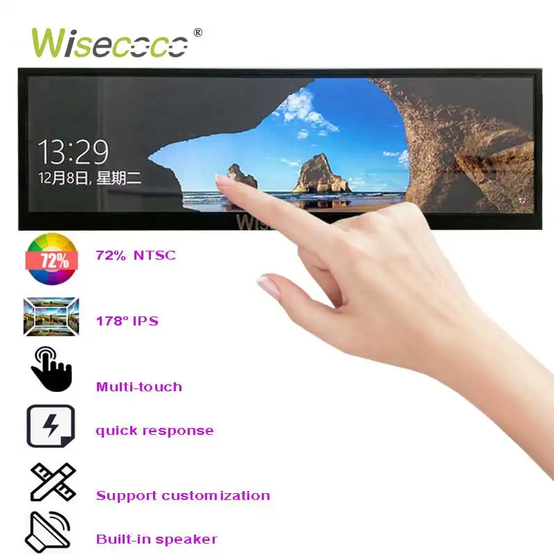 12 6 дюймовый монитор с сенсорным экраном IPS 1920x515 Full HD дюймов портативный рекламный