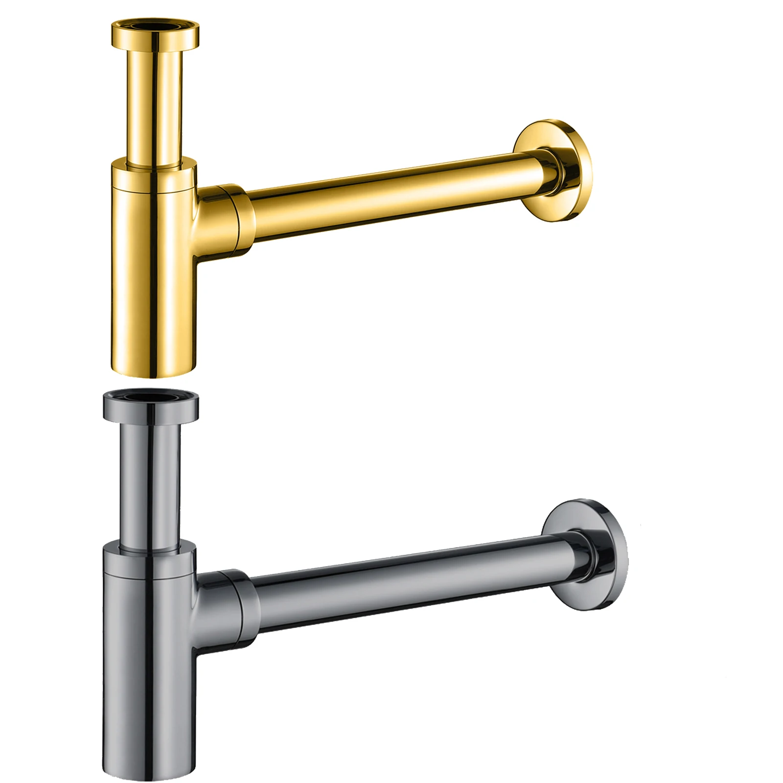 HIDEEP hair basin sink water inlet pipe black water pipe takeover pop up, P-trap