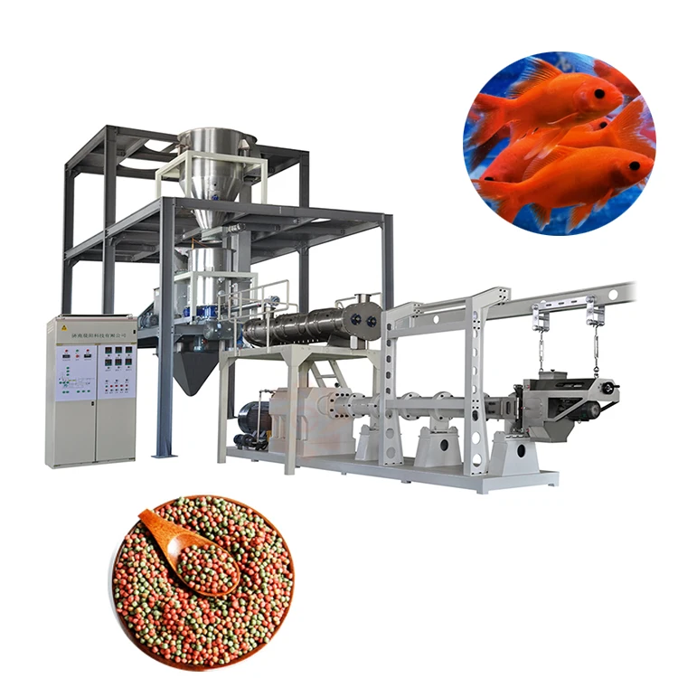 Factory Price Fish Feed Pellets Making Machinery Fish Food Pellet Production Extruded Pet Food Machine